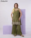 K 1168 By Naisha Chinon Embroidery Plazzo Suits